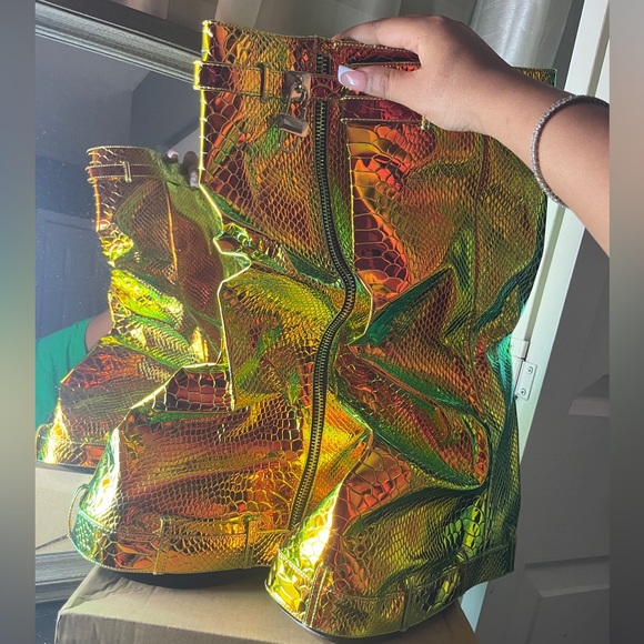 FOIL PLATFORM BOOTS - Picture 3 of 4